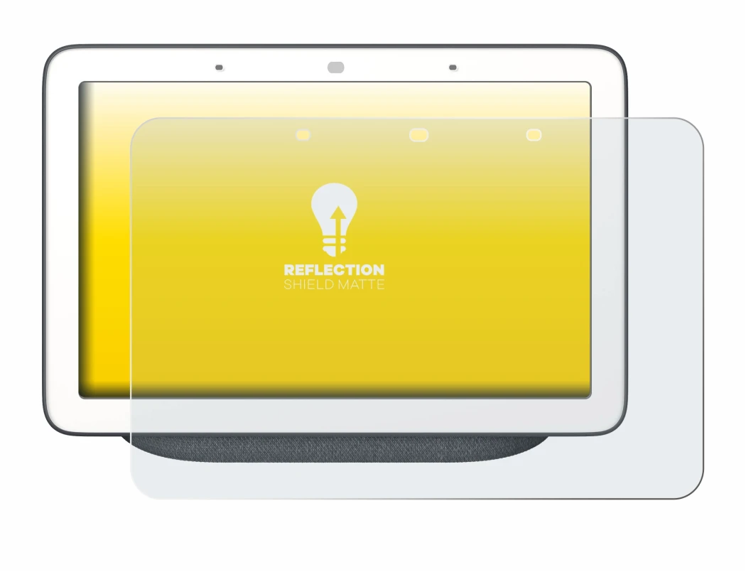 Imagen del dispositivo Google Home Hub con una amplia variedad de protectores de pantalla.
