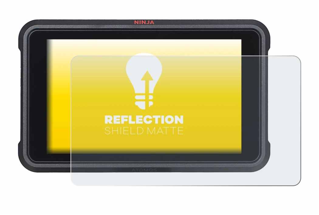 Imagen del dispositivo Atomos Ninja V con una amplia variedad de protectores de pantalla.