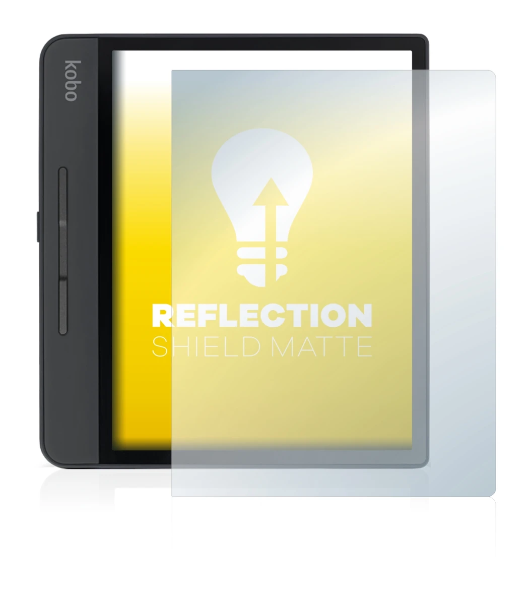 Imagen del dispositivo Kobo Forma con una amplia variedad de protectores de pantalla.