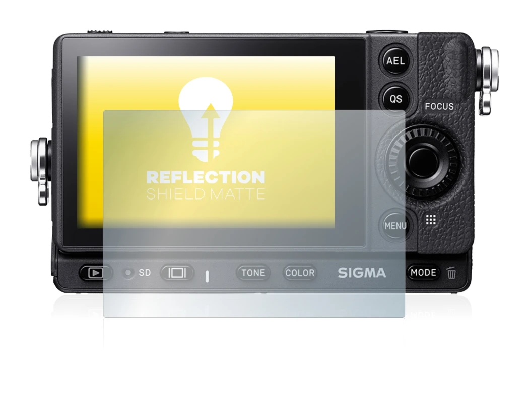 Imagen del dispositivo Sigma FP con una amplia variedad de protectores de pantalla.