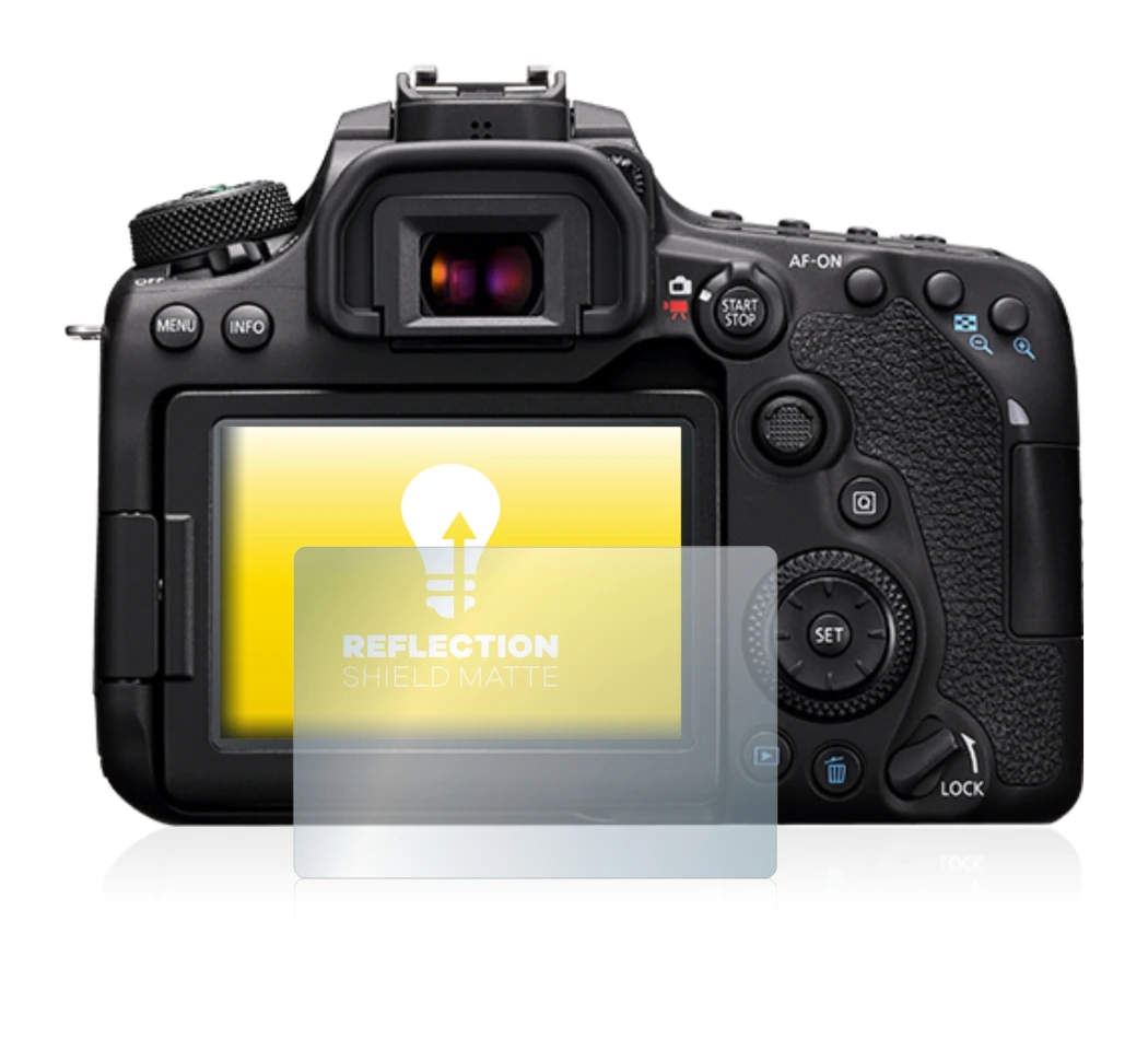 Imagen del dispositivo Canon EOS 90D con una amplia variedad de protectores de pantalla.