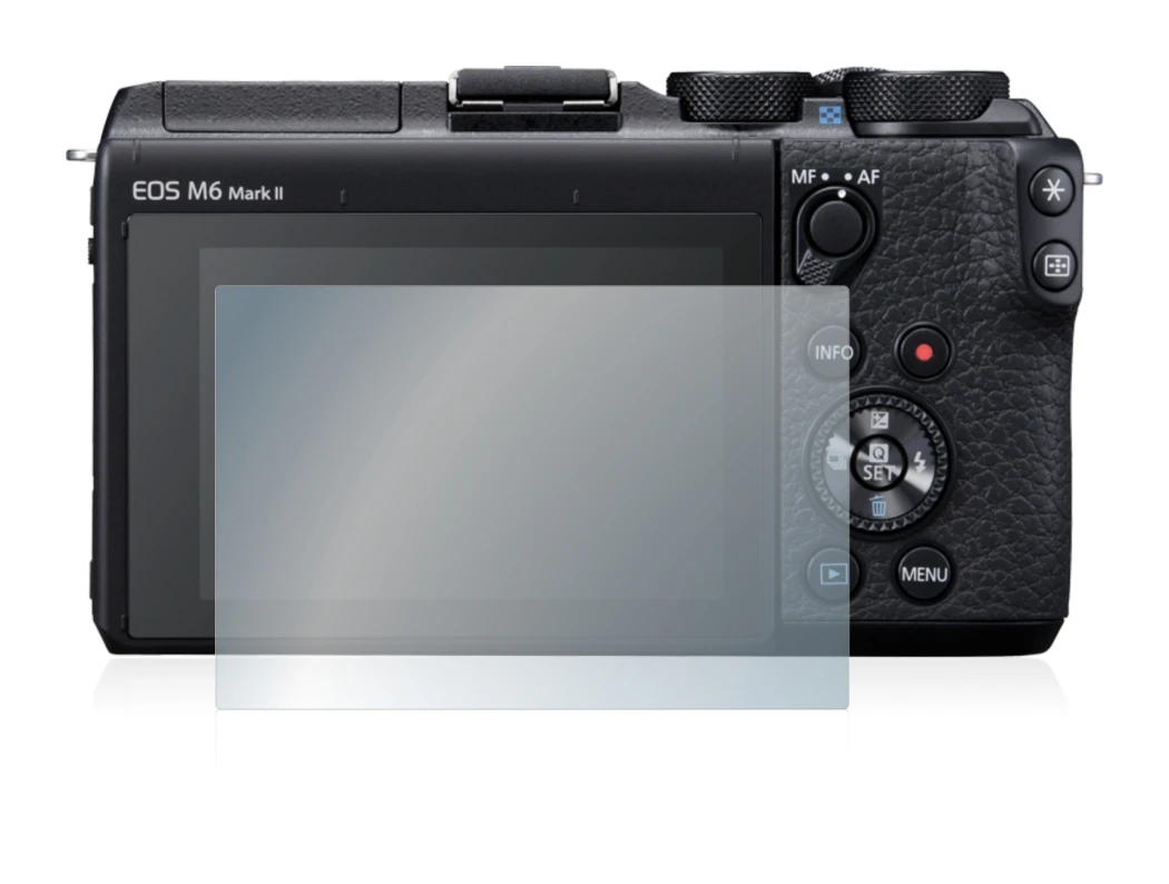 Imagen del dispositivo Canon EOS M6 Mark II con una amplia variedad de protectores de pantalla.