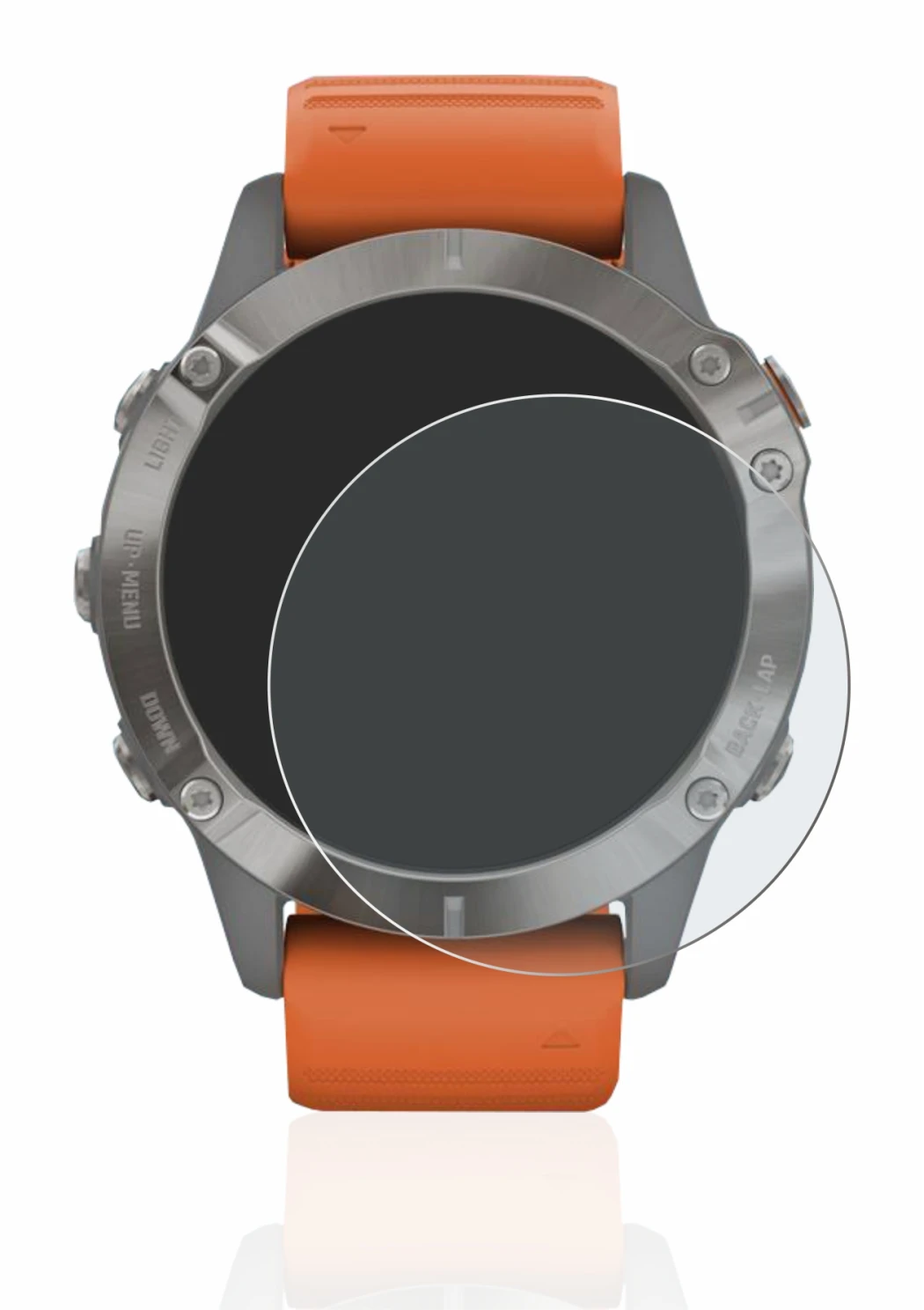 Imagen del dispositivo Garmin Fenix 6 Pro con una amplia variedad de protectores de pantalla.
