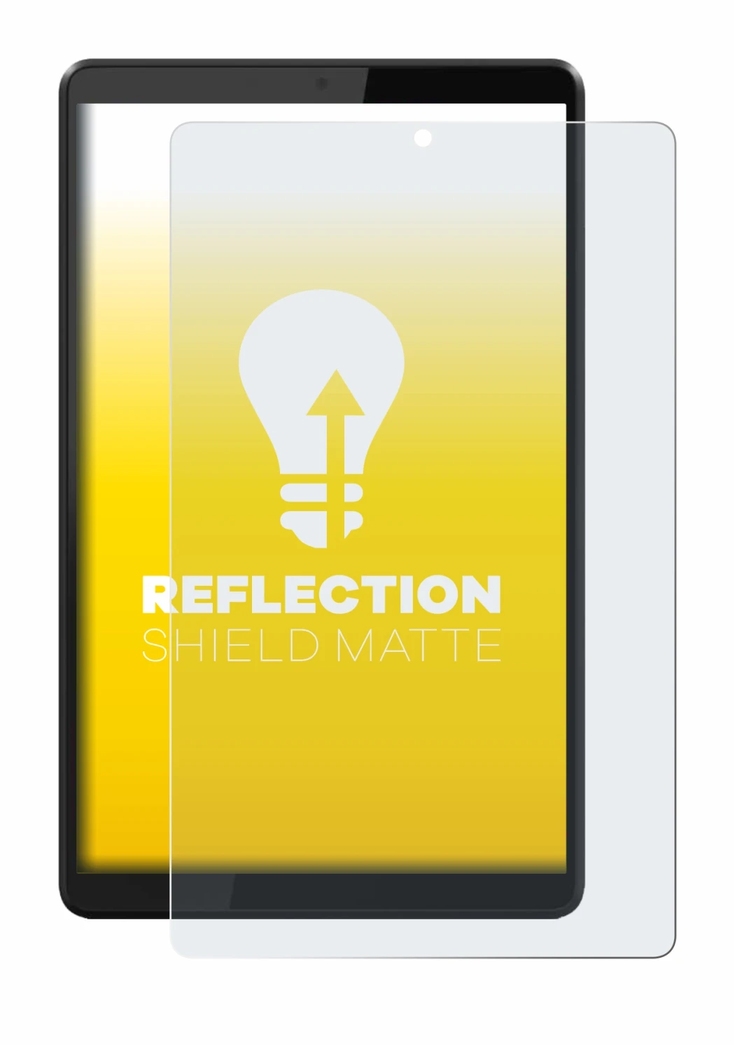 Imagen del dispositivo Lenovo Tab M8 con una amplia variedad de protectores de pantalla.