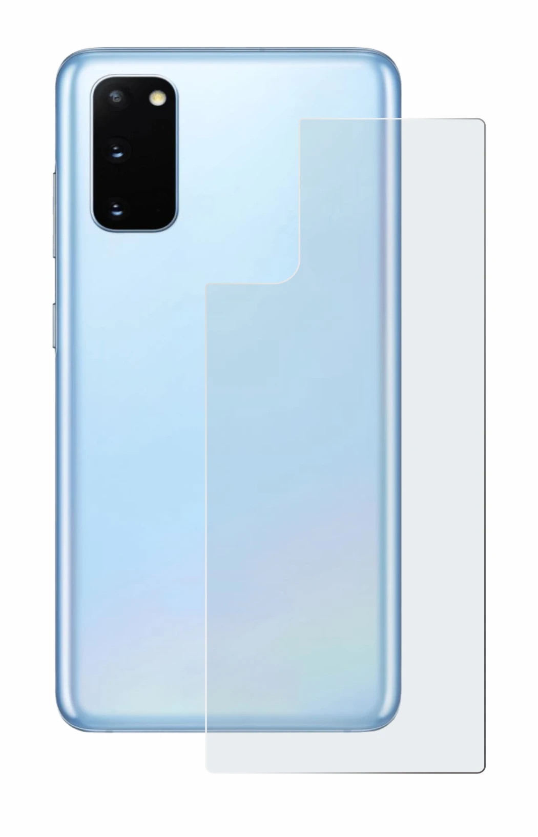 Imagen del dispositivo Samsung Galaxy S20 (Trasero) con una amplia variedad de protectores de pantalla.