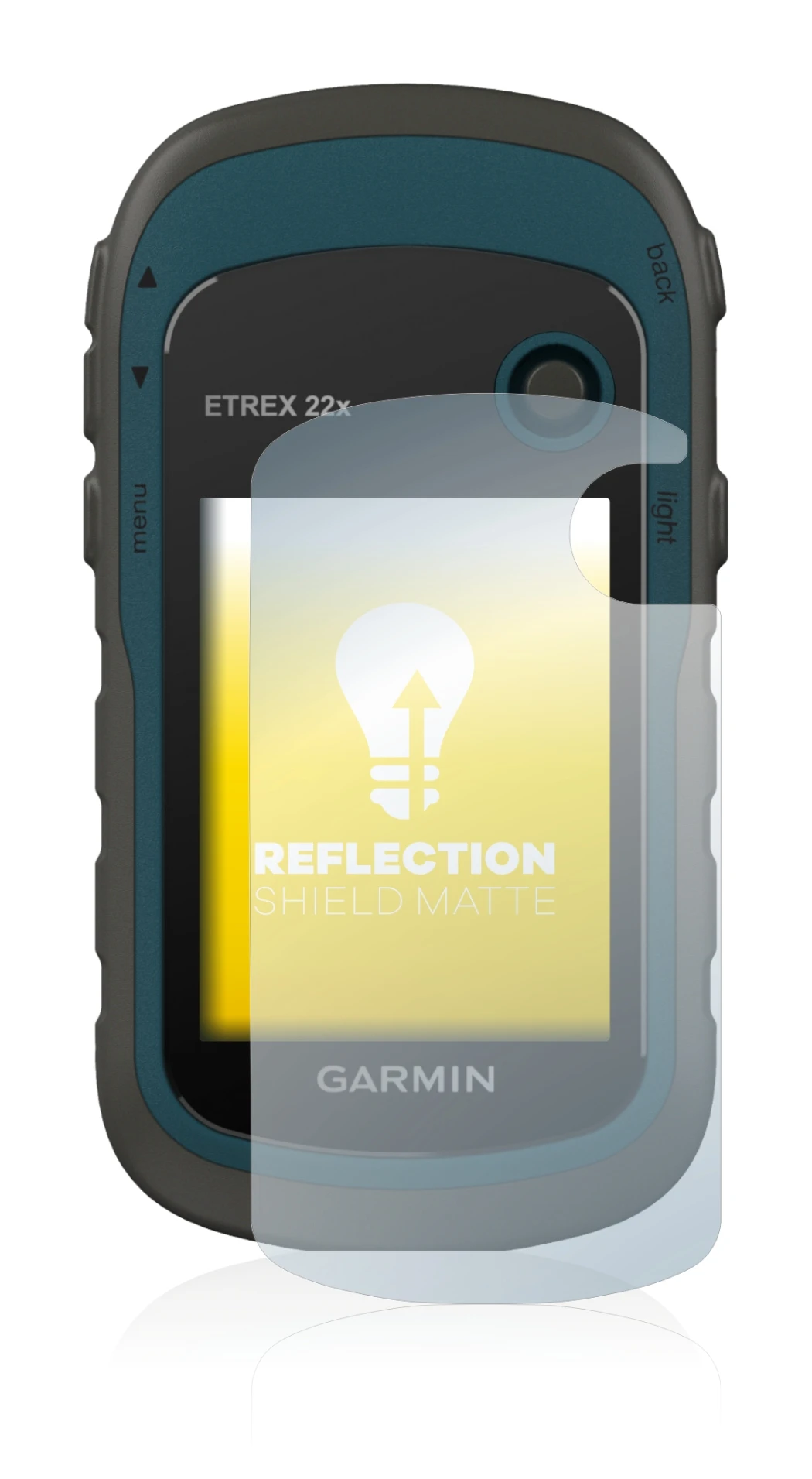 Imagen del dispositivo Garmin eTrex 22x con una amplia variedad de protectores de pantalla.