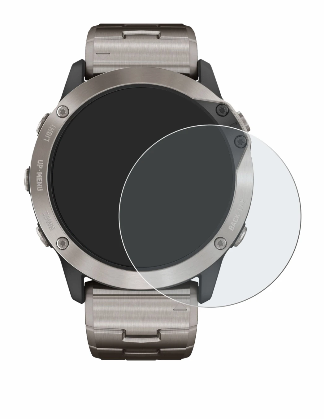 Imagen del dispositivo Garmin quatix 6x Solar con una amplia variedad de protectores de pantalla.