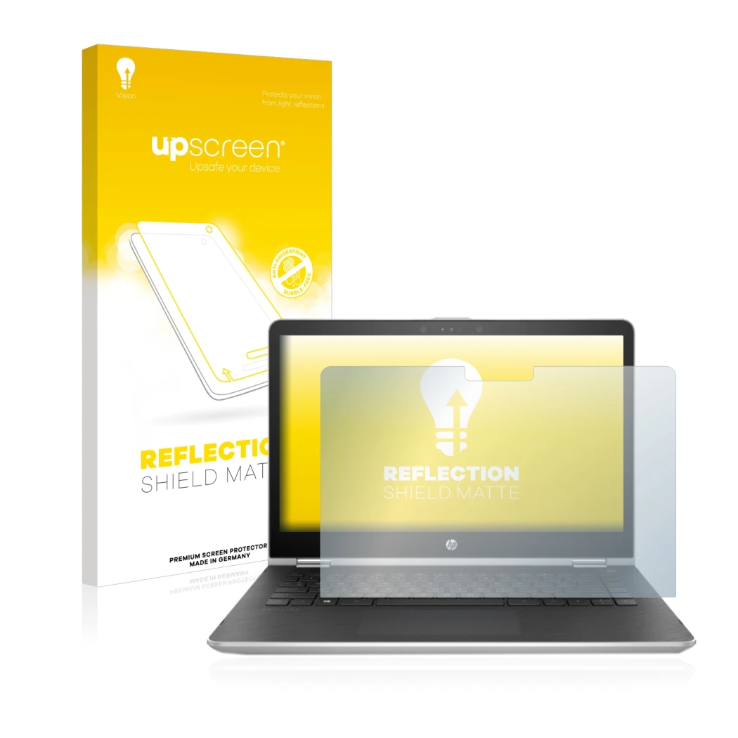 Parte frontal de un envase de producto con el logotipo de la marca upscreen. Al lado se muestra el dispositivo Uniden SDS100E 