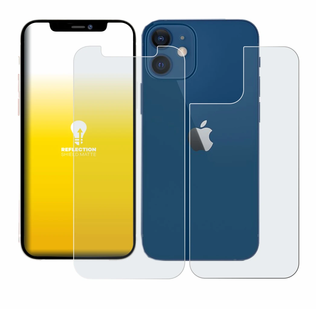 Imagen del dispositivo Apple iPhone 12 (Frontal+Trasero) con una amplia variedad de protectores de pantalla.