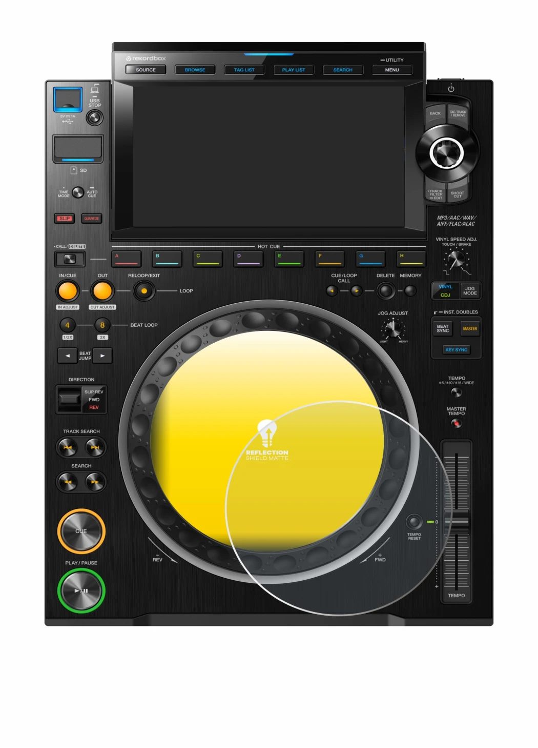 Imagen del dispositivo Pioneer CDJ 3000 (Círculo) con una amplia variedad de protectores de pantalla.