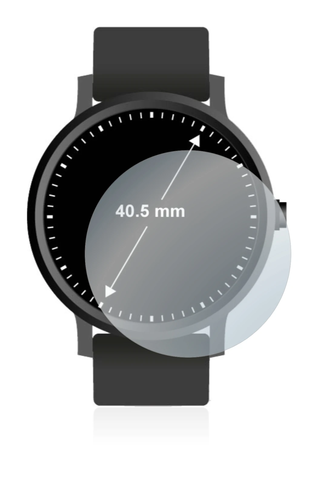 Imagen del dispositivo Relojes (Circular, ø: 40.5 mm) con una amplia variedad de protectores de pantalla.