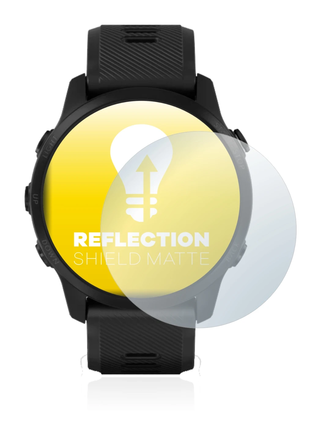 Imagen del dispositivo Garmin Forerunner 945 LTE con una amplia variedad de protectores de pantalla.