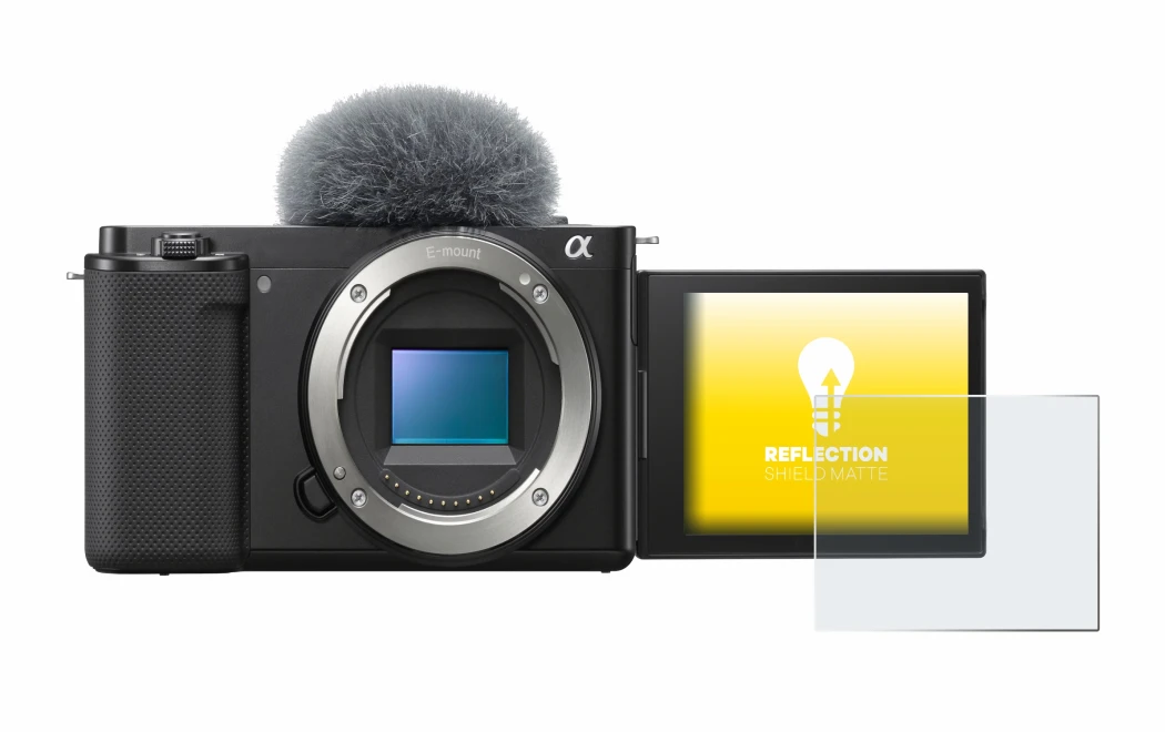 Imagen del dispositivo Sony Alpha ZV-E10 con una amplia variedad de protectores de pantalla.