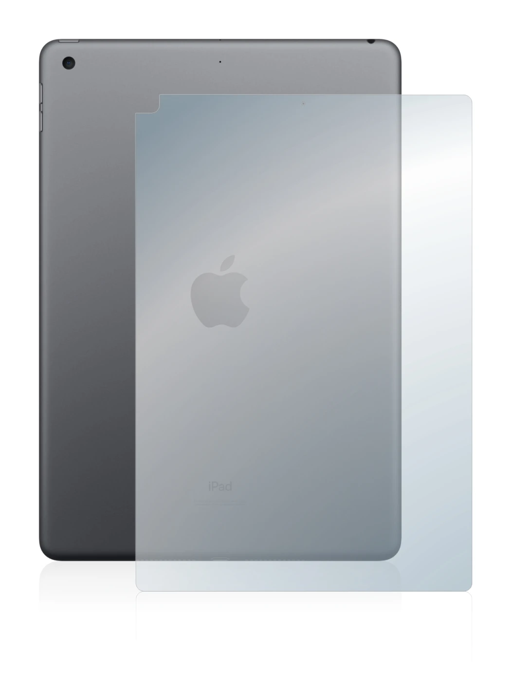 Imagen del dispositivo Apple iPad 10.2″ WiFi 2021 (9a Gen., Trasero) con una amplia variedad de protectores de pantalla.