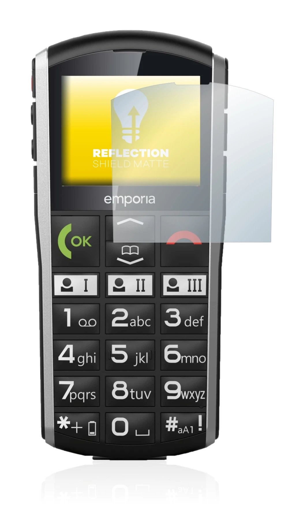 Imagen del dispositivo Emporia Simplicity con una amplia variedad de protectores de pantalla.