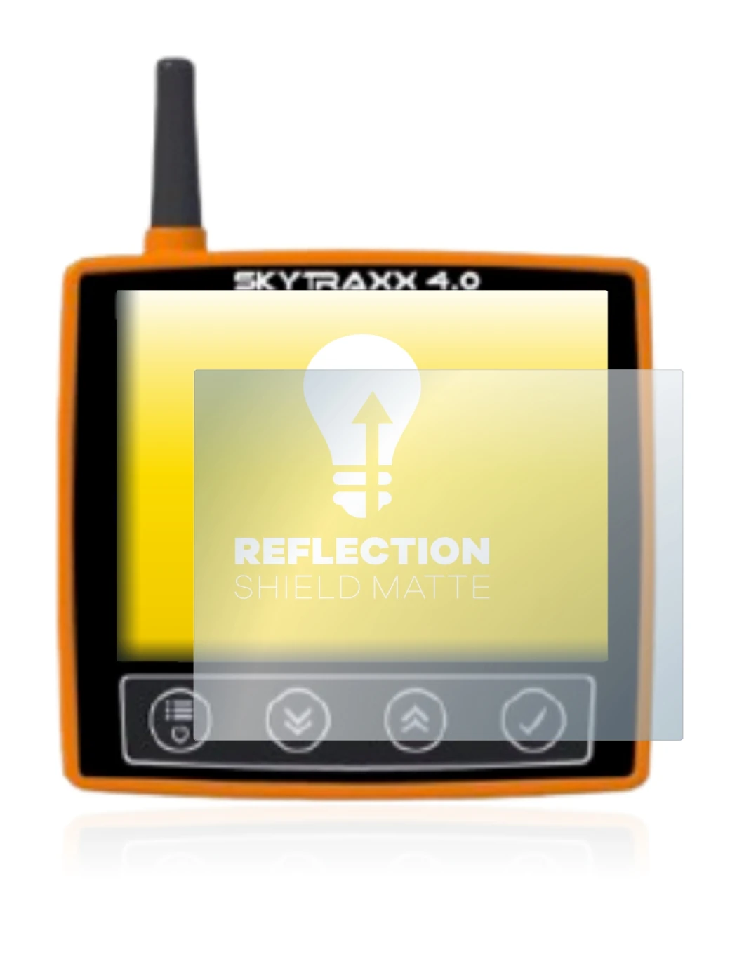 Imagen del dispositivo Skytraxx 4.0 con una amplia variedad de protectores de pantalla.