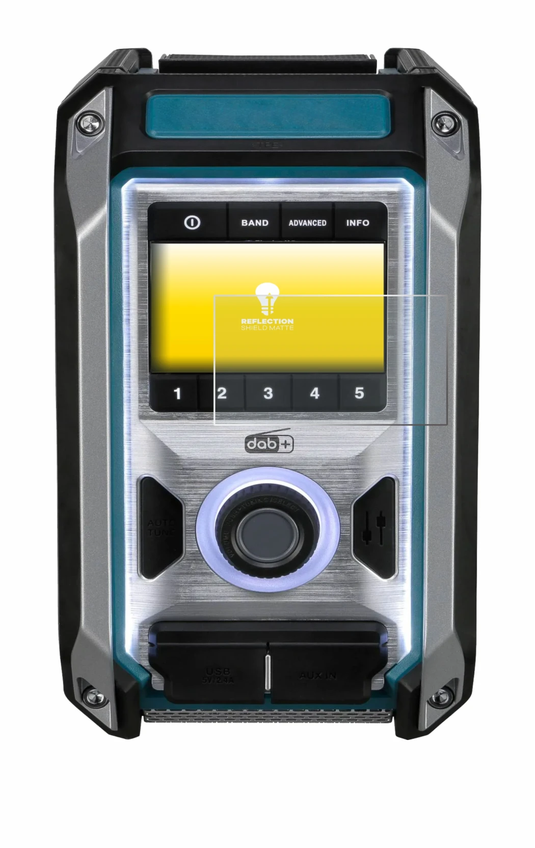 Imagen del dispositivo Makita DMR115 con una amplia variedad de protectores de pantalla.