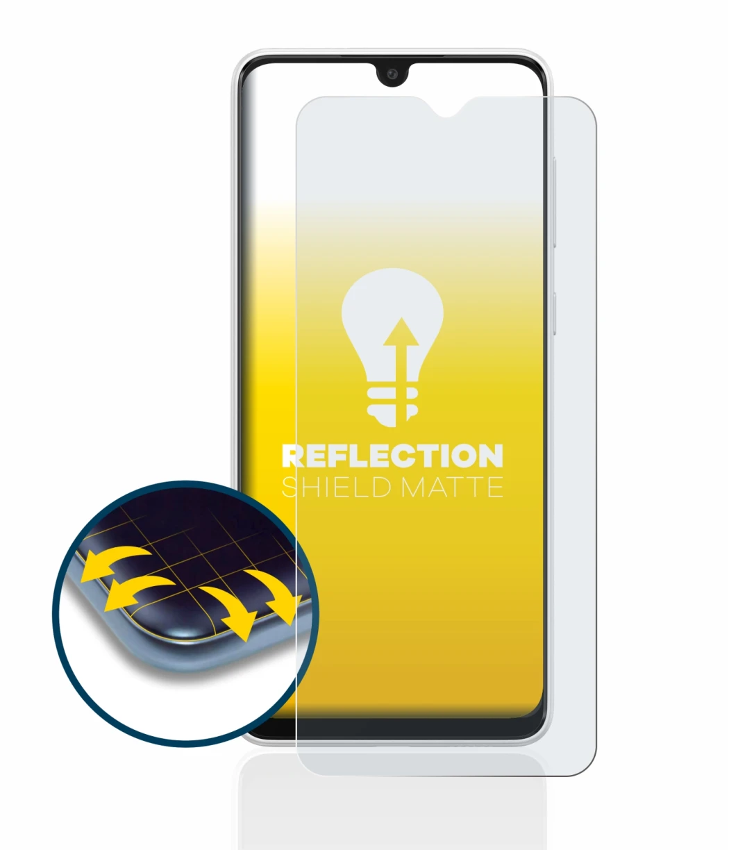 Imagen del dispositivo Samsung Galaxy A03 con una amplia variedad de protectores de pantalla.