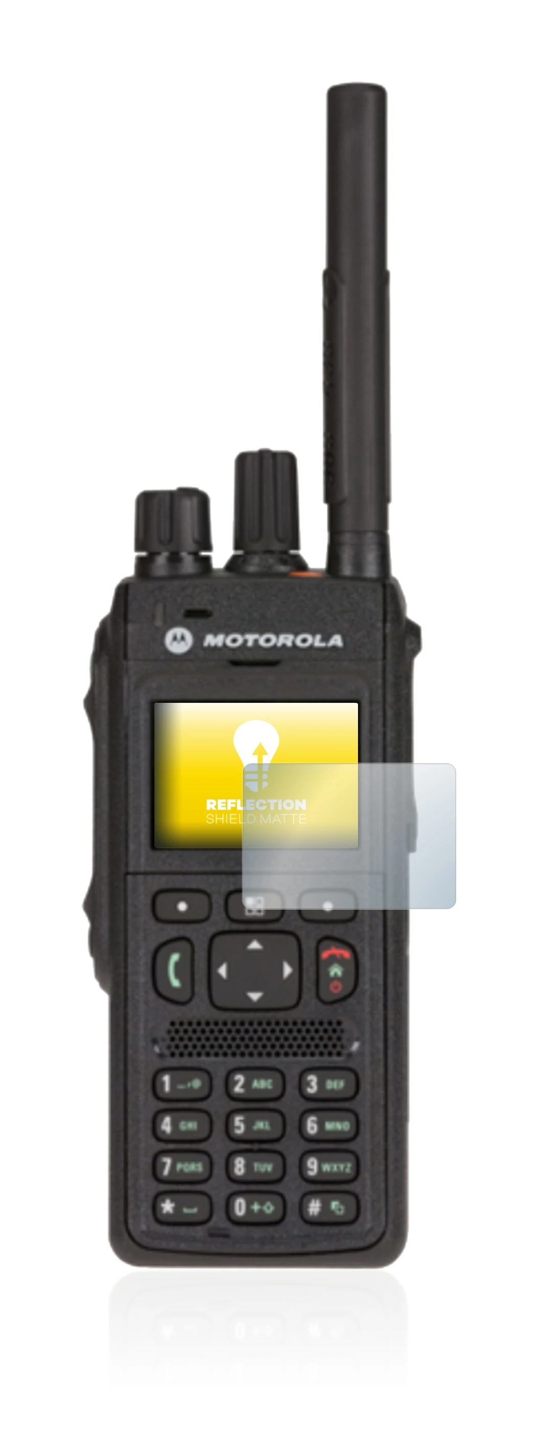 Imagen del dispositivo Motorola MTP3550 con una amplia variedad de protectores de pantalla.