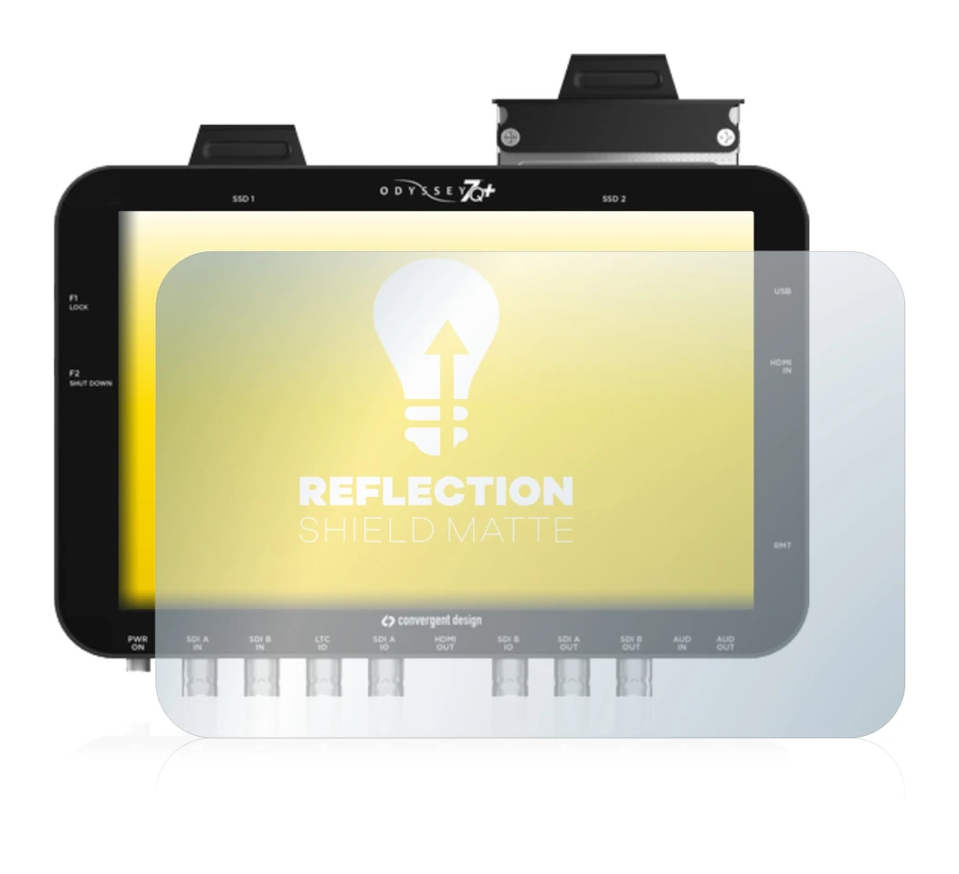 Imagen del dispositivo Convergent Design Odyssey 7Q+ con una amplia variedad de protectores de pantalla.