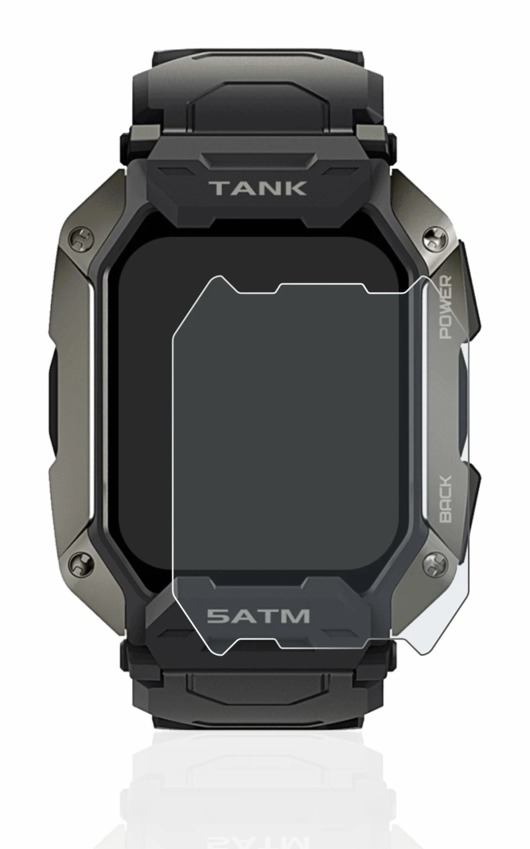 Imagen del dispositivo Kospet Tank M1 con una amplia variedad de protectores de pantalla.