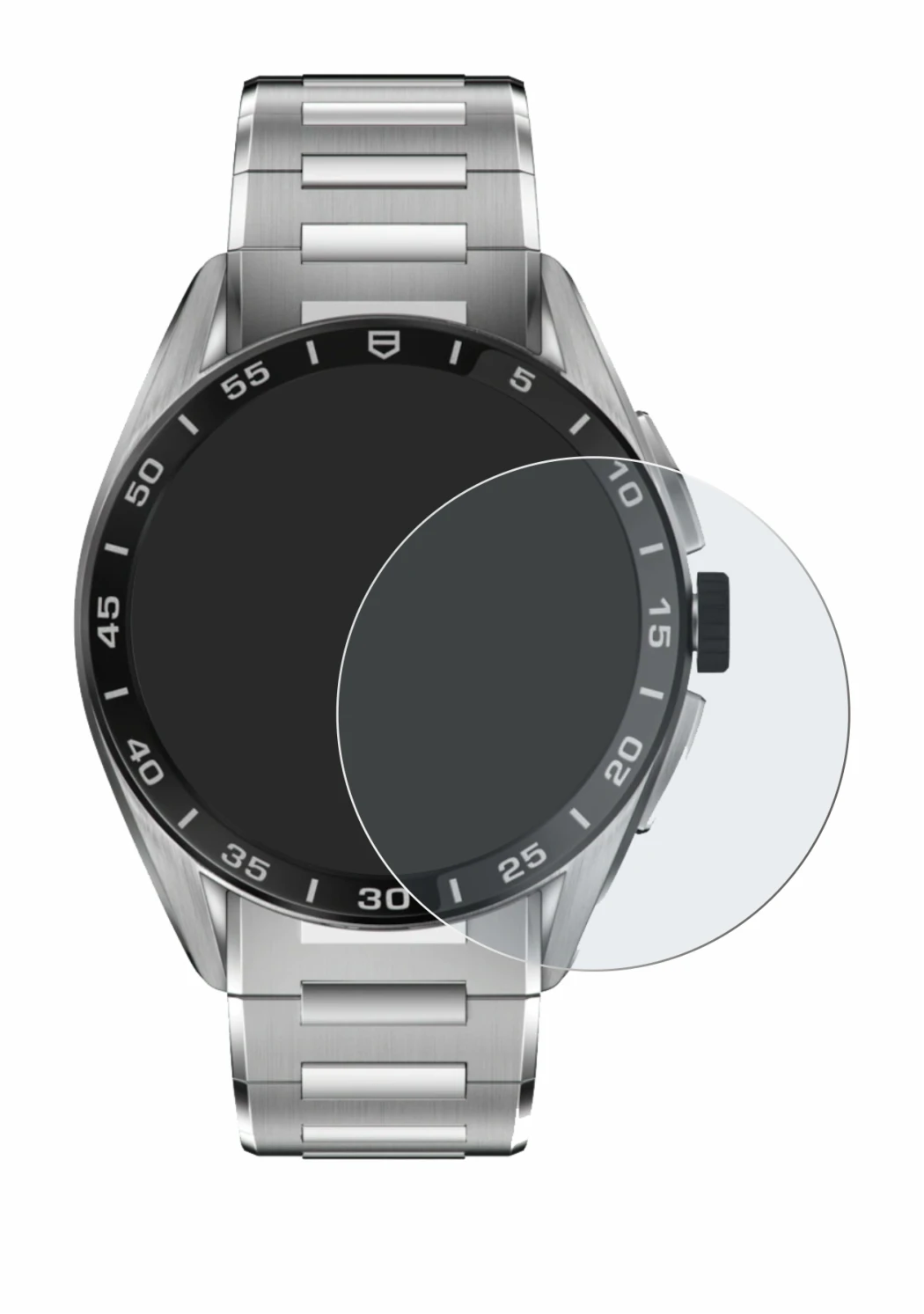Imagen del dispositivo TAG Heuer Connected Calibre E4 (45 mm) con una amplia variedad de protectores de pantalla.