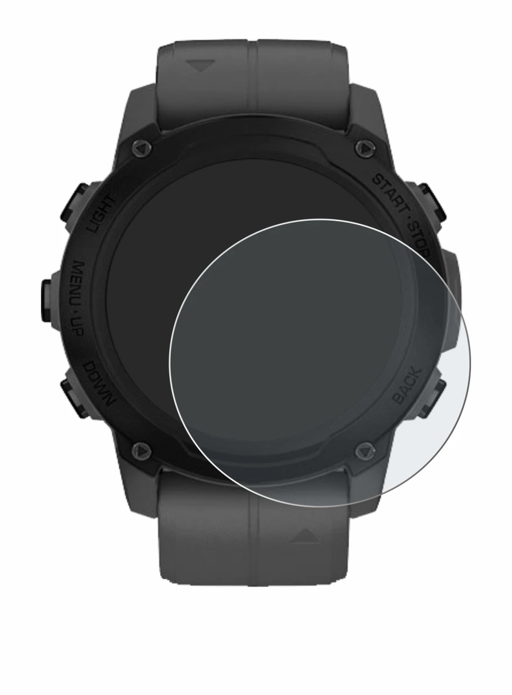 Imagen del dispositivo Garmin Descent G1 con una amplia variedad de protectores de pantalla.
