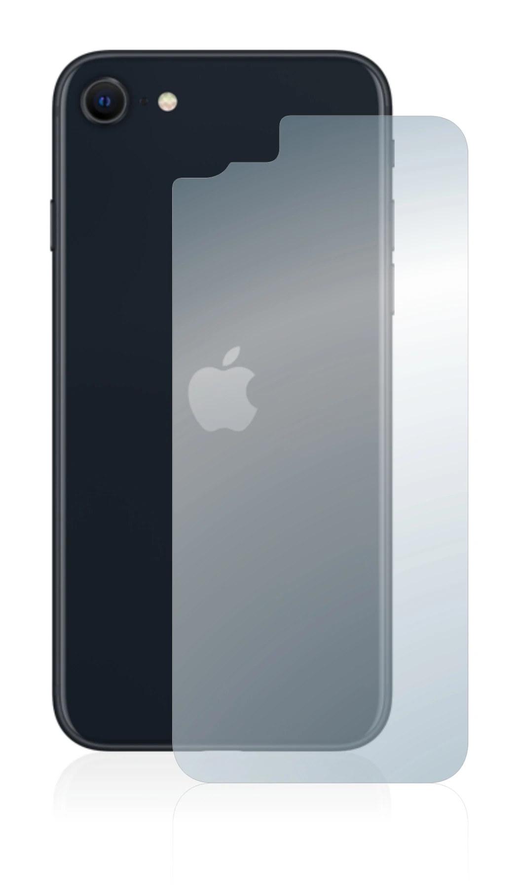 Imagen del dispositivo Apple iPhone SE 3 2022 (Trasero) con una amplia variedad de protectores de pantalla.