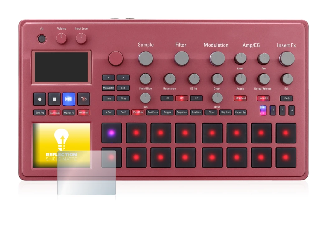 Imagen del dispositivo KORG electribe Sampler con una amplia variedad de protectores de pantalla.