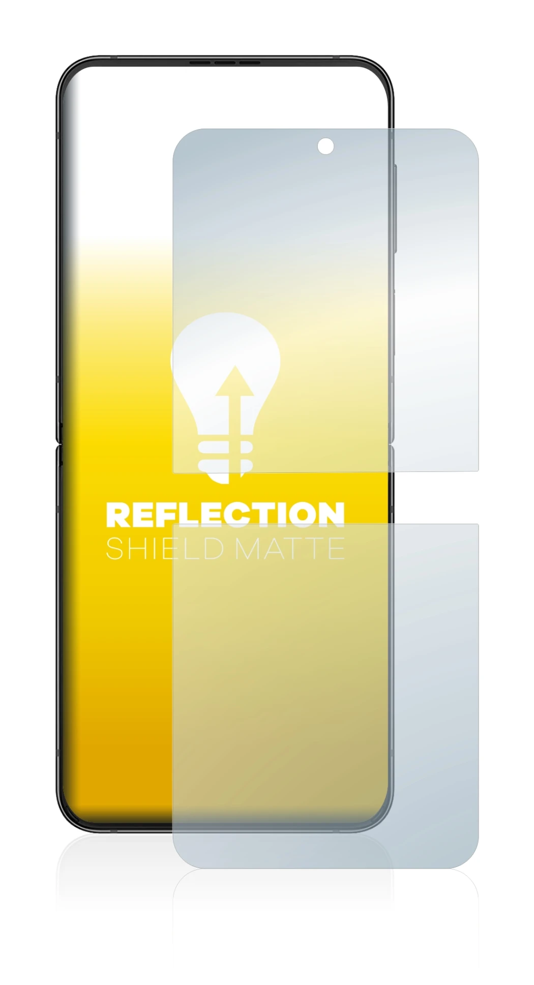Imagen del dispositivo Samsung Galaxy Z Flip 4 con una amplia variedad de protectores de pantalla.