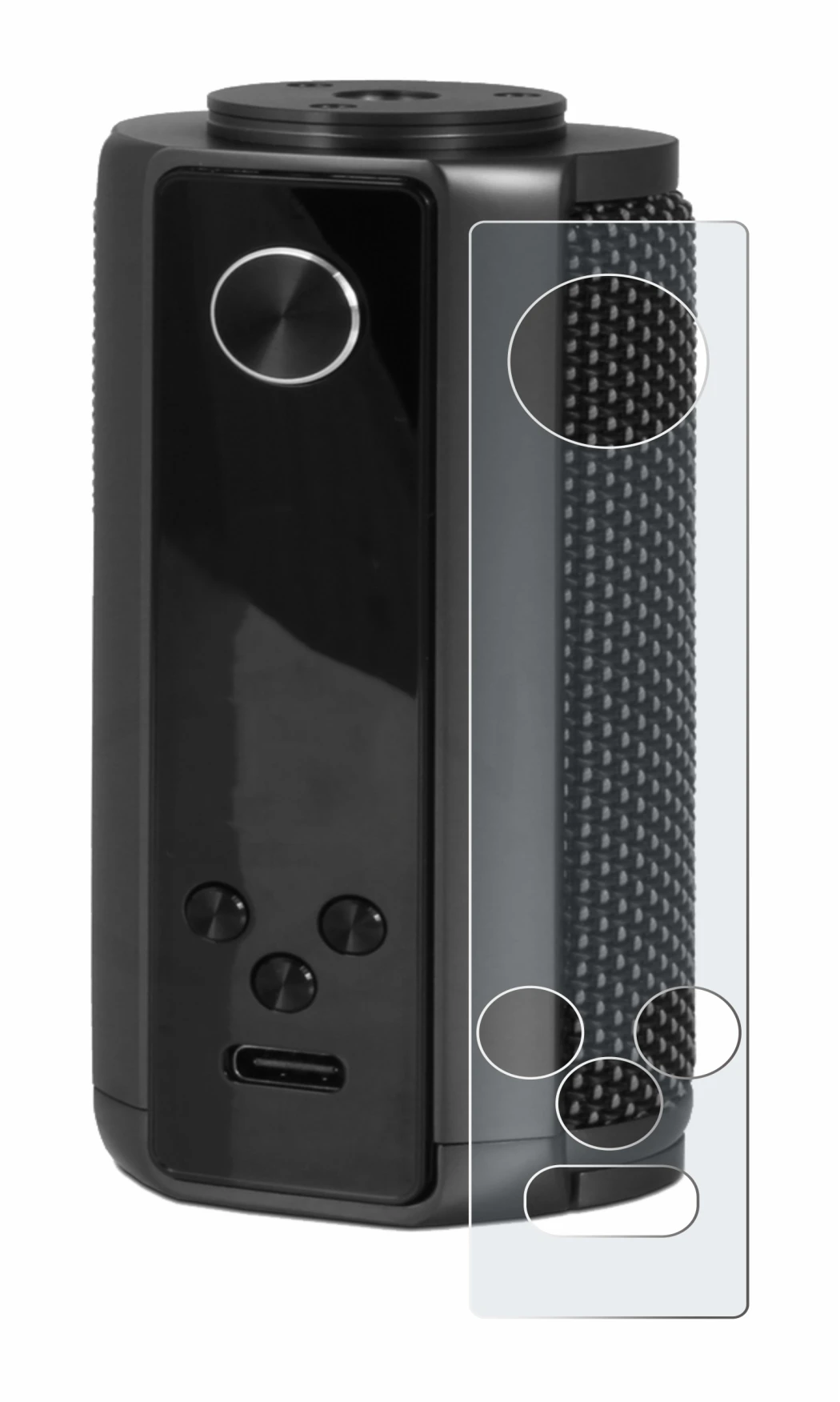 Imagen del dispositivo Vaporesso Target 200 Mod con una amplia variedad de protectores de pantalla.