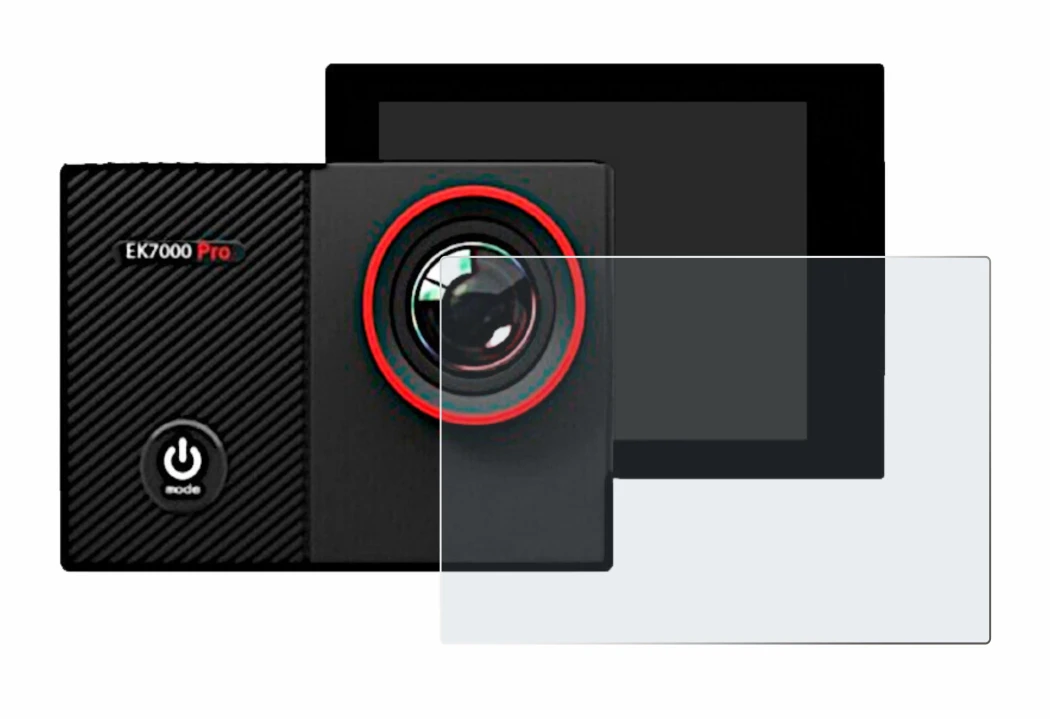 Imagen del dispositivo Akaso EK7000 Pro con una amplia variedad de protectores de pantalla.