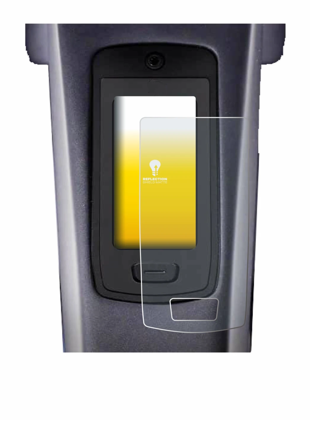 Imagen del dispositivo TQ HPR50 E-Bike System con una amplia variedad de protectores de pantalla.