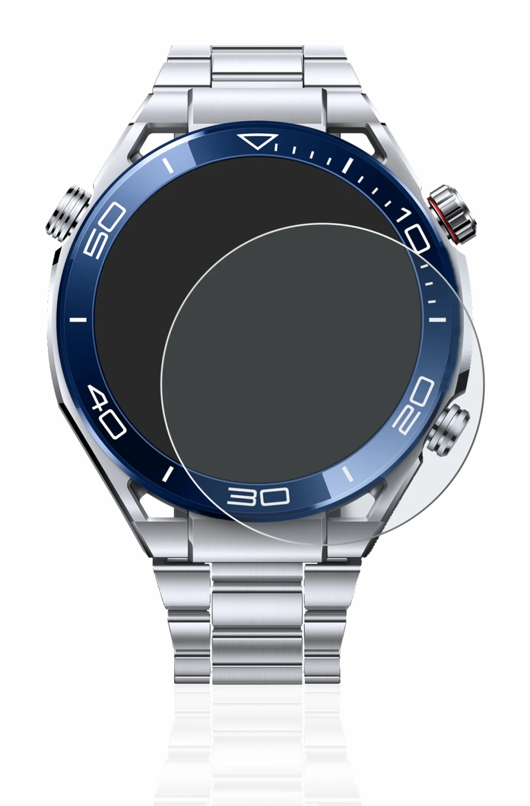 Imagen del dispositivo Huawei Watch Ultimate (48.5 mm) con una amplia variedad de protectores de pantalla.