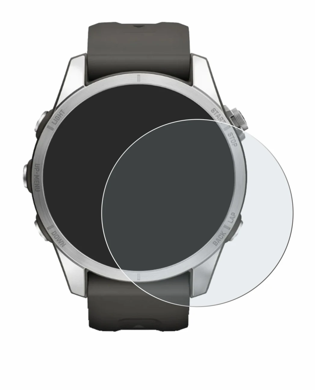 Imagen del dispositivo Garmin Fenix 7S Pro Solar (42 mm) con una amplia variedad de protectores de pantalla.