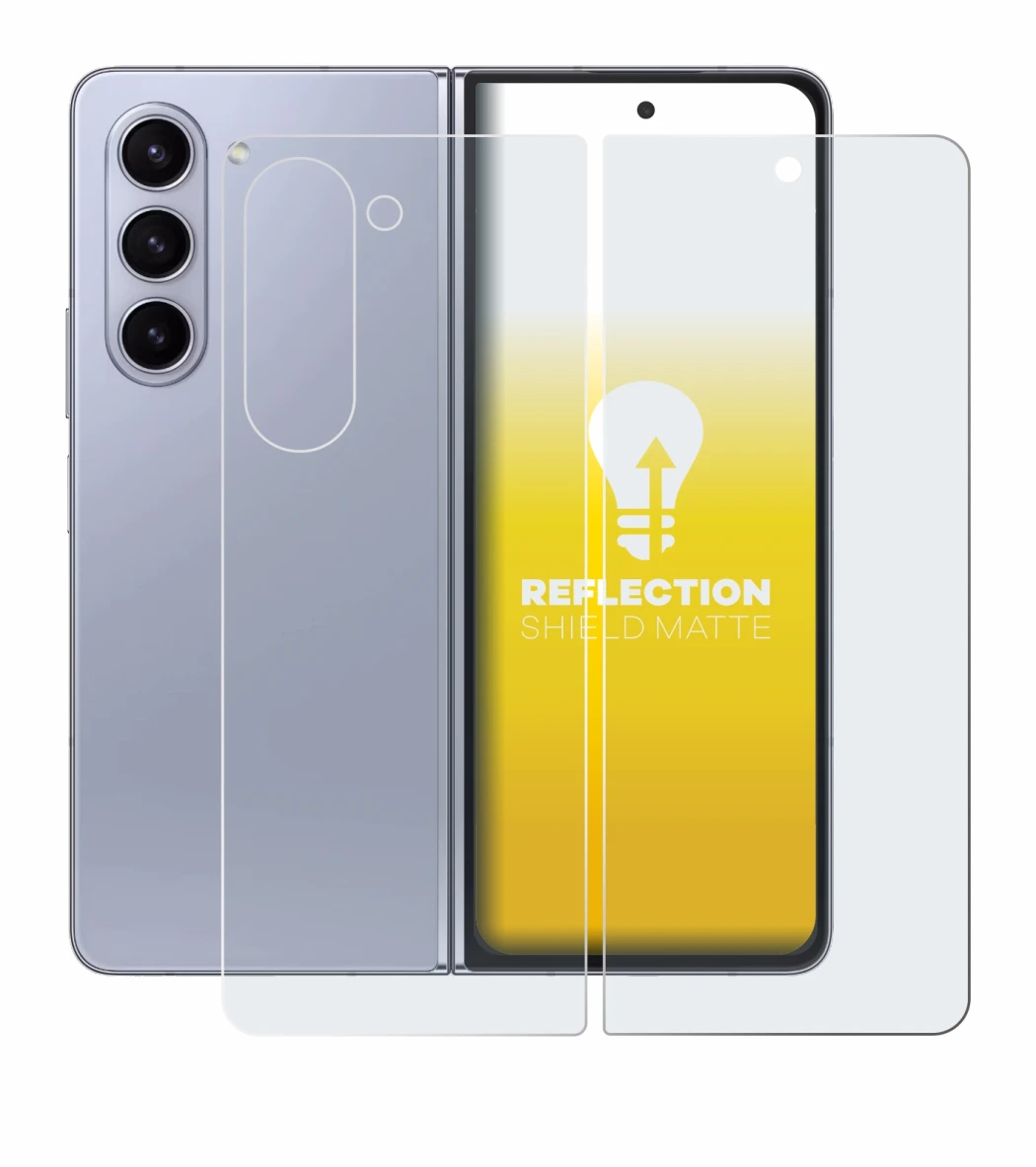 Imagen del dispositivo Samsung Galaxy Z Fold 5 (Frontal+Trasero) con una amplia variedad de protectores de pantalla.