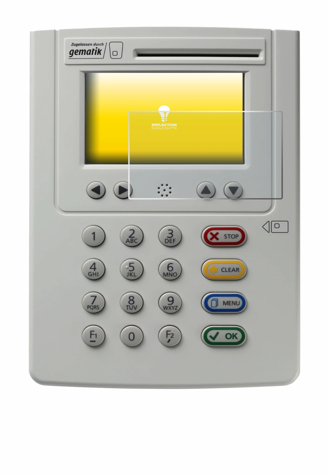 Imagen del dispositivo ingenico eHealth ORGA Neo 6141 con una amplia variedad de protectores de pantalla.