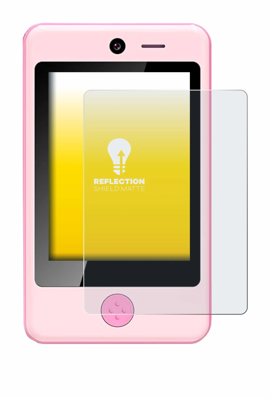 Imagen del dispositivo Pthtechus Children’s Smartphone con una amplia variedad de protectores de pantalla.
