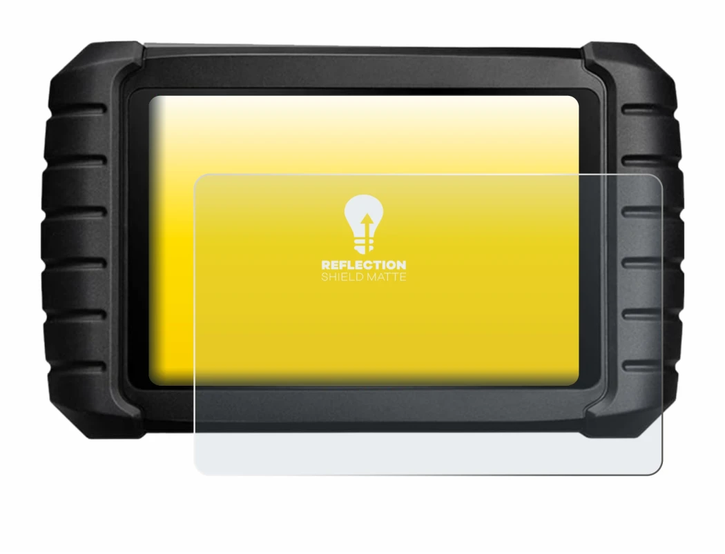 Imagen del dispositivo iCarsoft CR Max con una amplia variedad de protectores de pantalla.