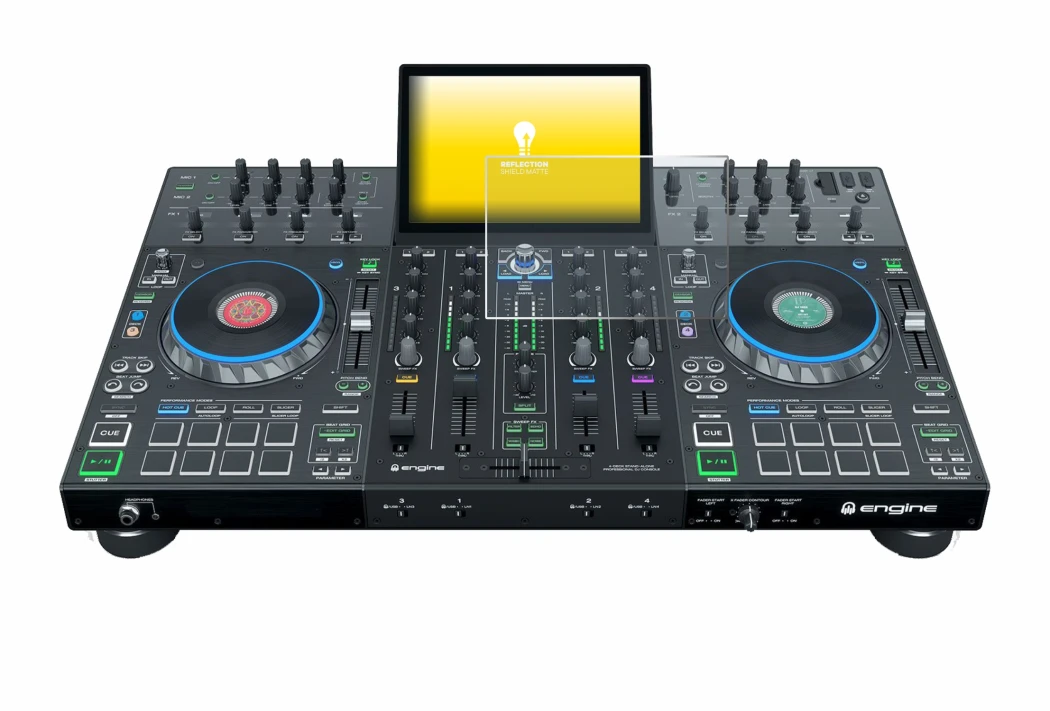 Imagen del dispositivo Denon DJ Prime 4+ con una amplia variedad de protectores de pantalla.