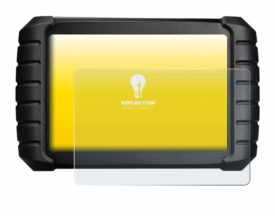 Imagen del dispositivo iCarsoft CR Max BT (2024) con una amplia variedad de protectores de pantalla.