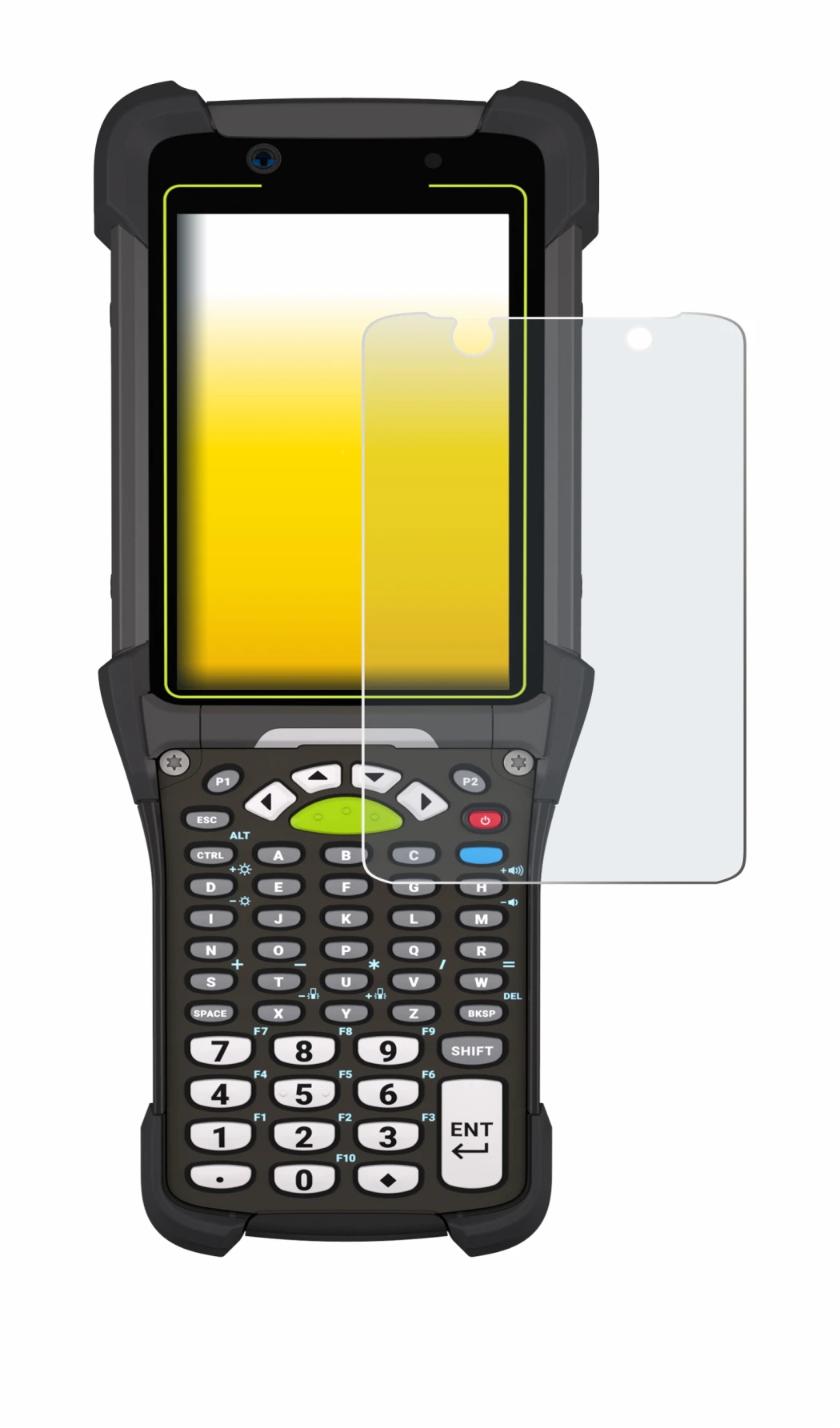 Imagen del dispositivo Zebra MC9400 con una amplia variedad de protectores de pantalla.