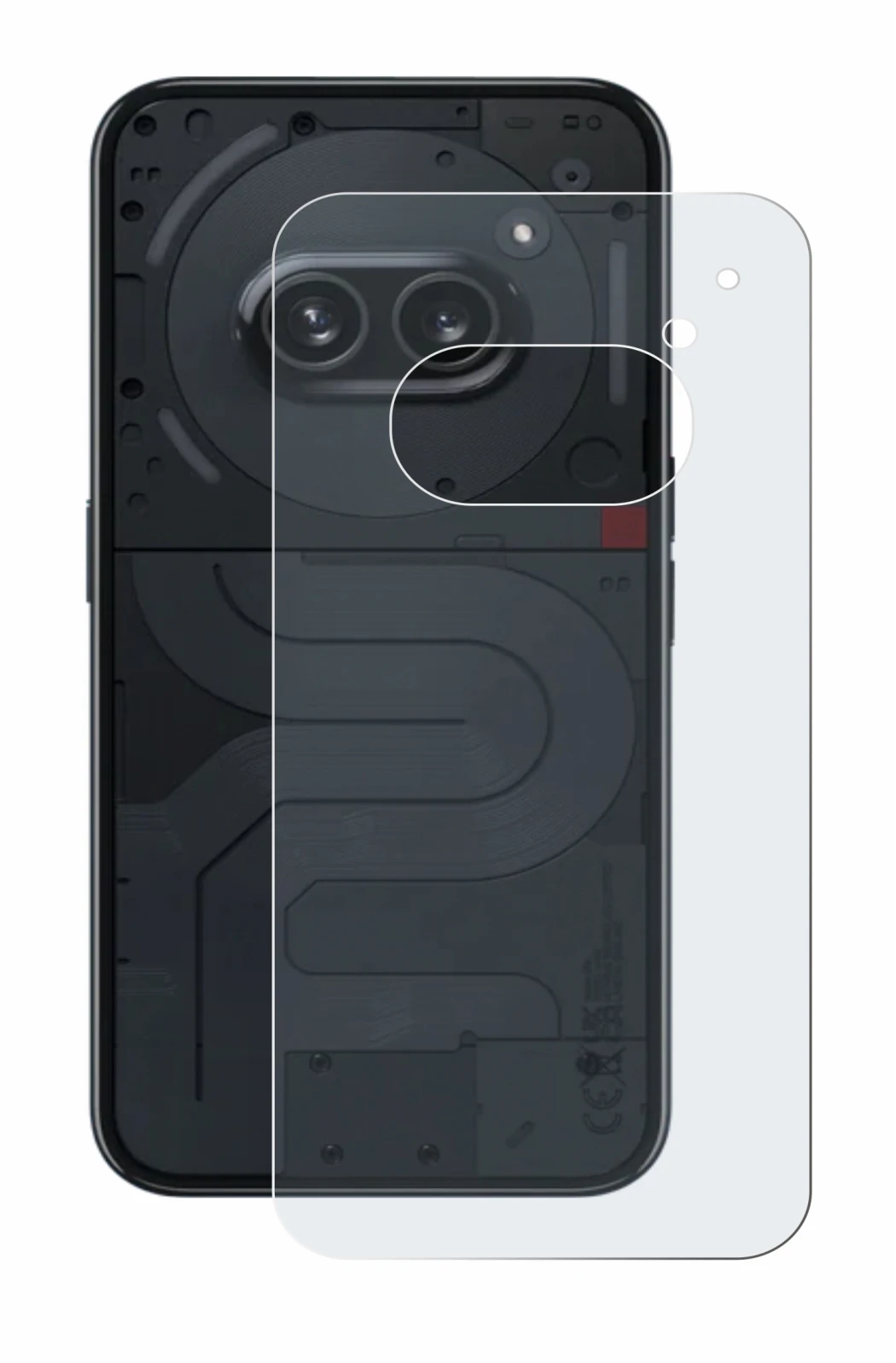 Imagen del dispositivo Nothing Phone (2a) (Trasero) con una amplia variedad de protectores de pantalla.