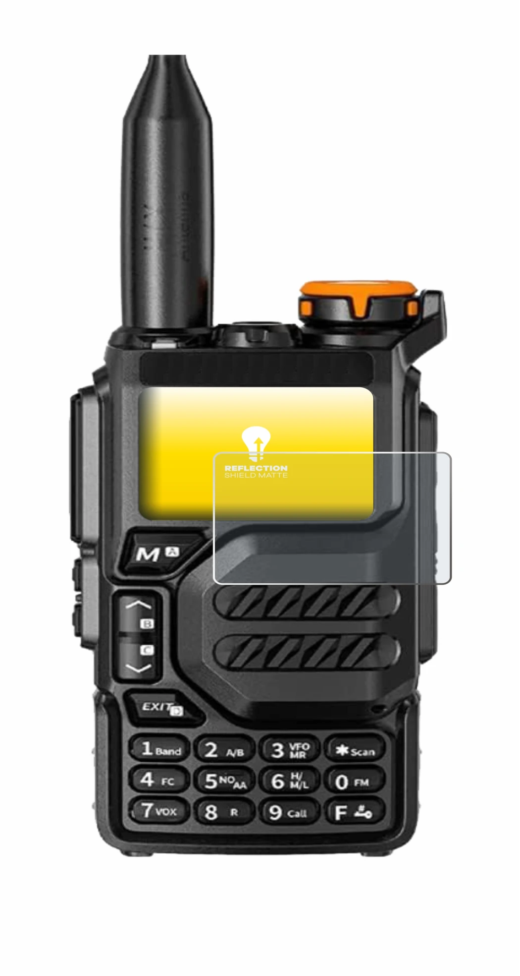 Imagen del dispositivo Quansheng UV-K5 con una amplia variedad de protectores de pantalla.