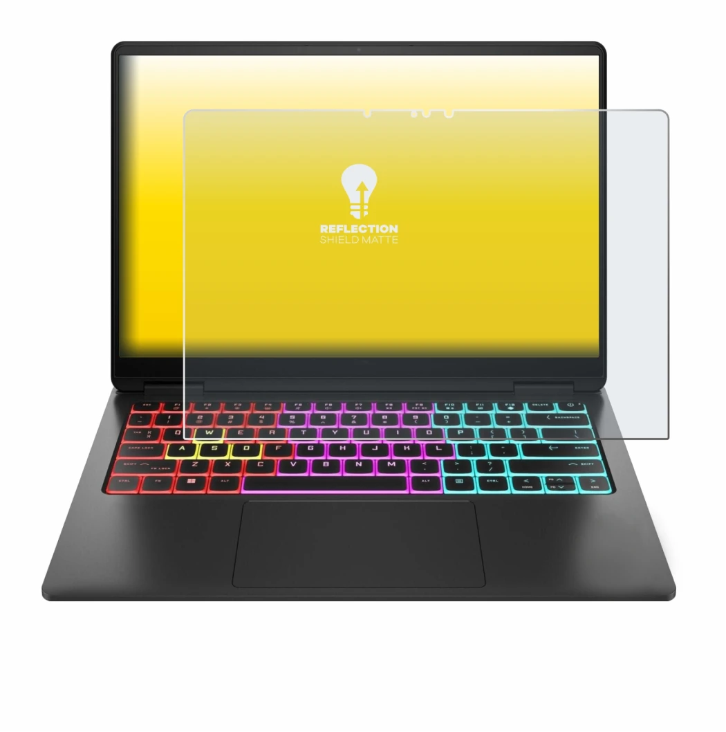 Imagen del dispositivo HP Omen Transcend 14 con una amplia variedad de protectores de pantalla.