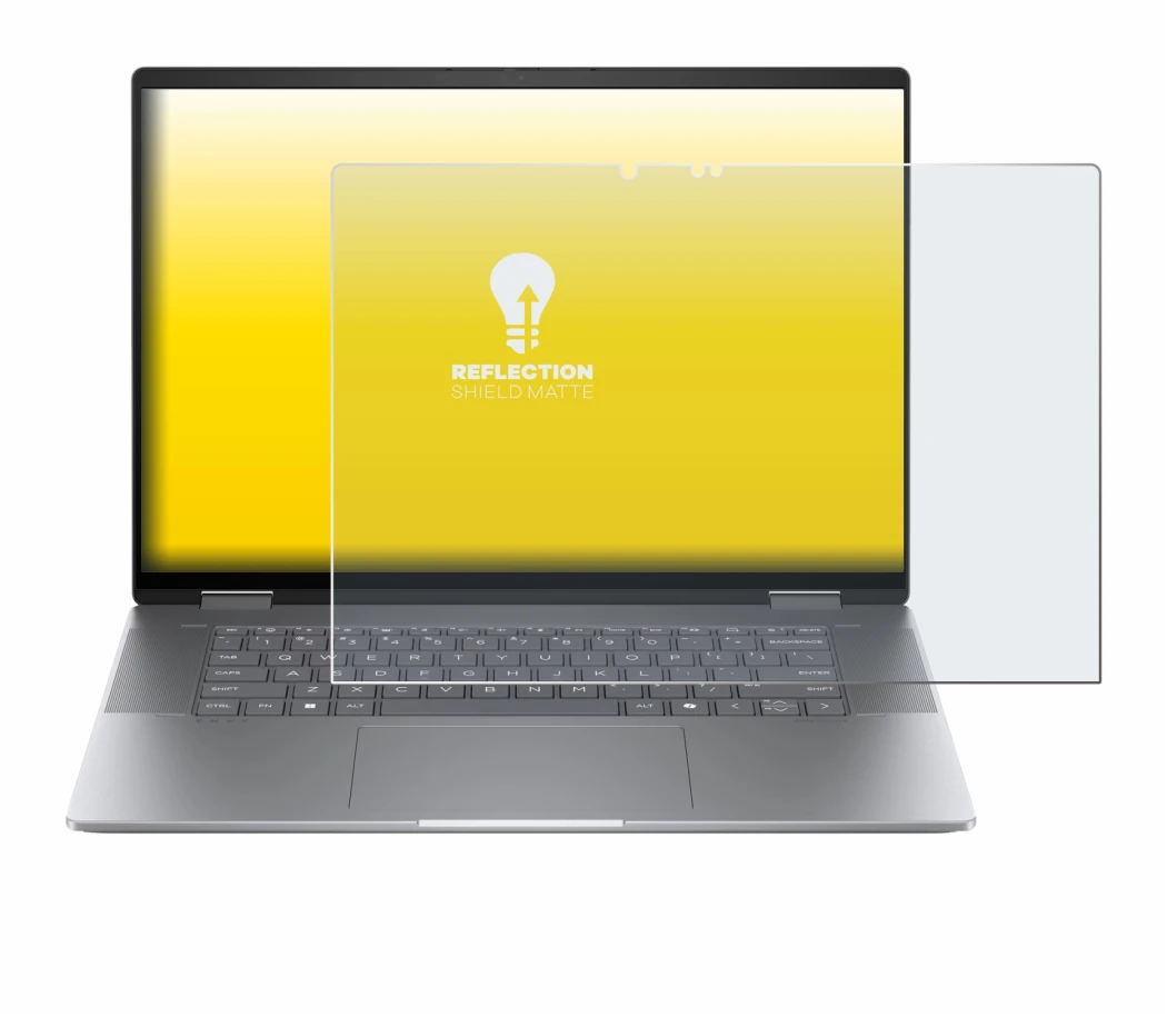Imagen del dispositivo HP Envy x360 2-in-1 16 con una amplia variedad de protectores de pantalla.