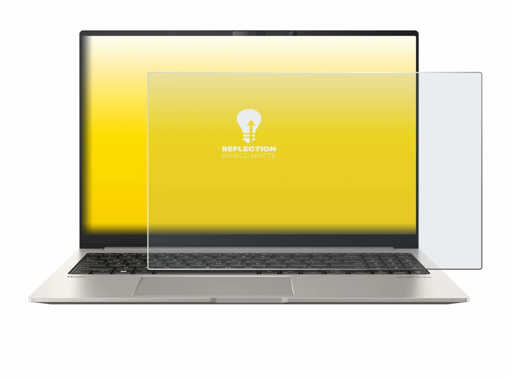 Imagen del dispositivo ASUS ZenBook 15 OLED UM3504 con una amplia variedad de protectores de pantalla.