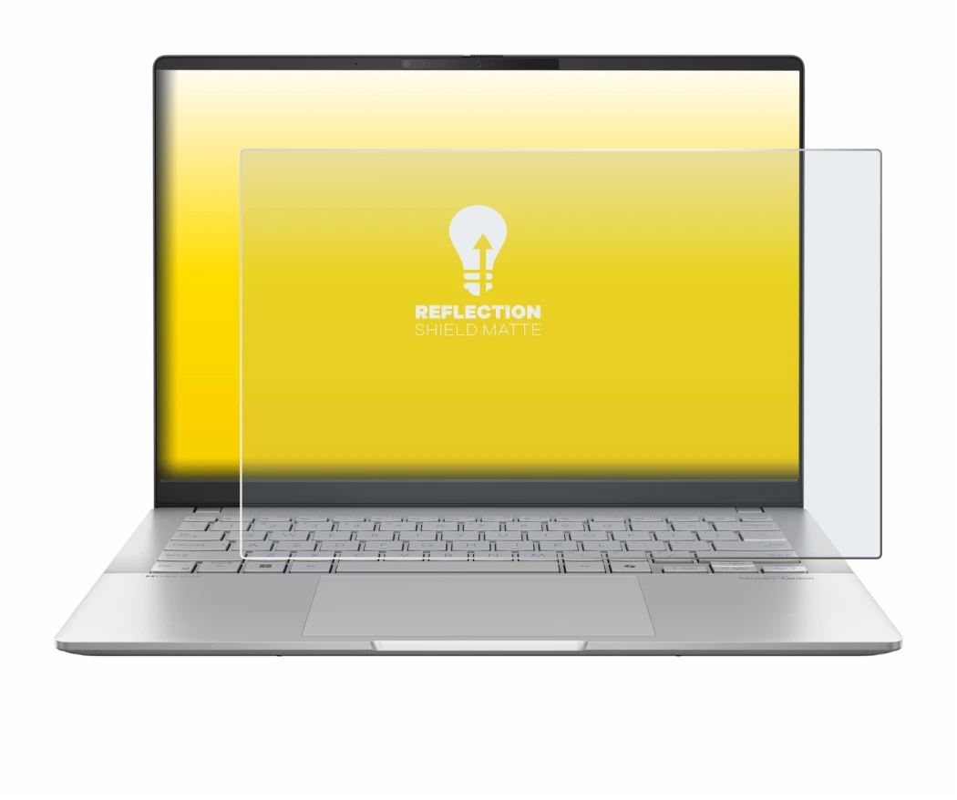 Imagen del dispositivo ASUS Vivobook S 14 OLED M5406 con una amplia variedad de protectores de pantalla.