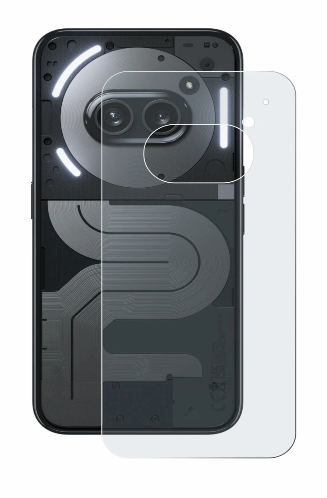 Imagen del dispositivo Nothing Phone (2a) Plus (Trasero) con una amplia variedad de protectores de pantalla.