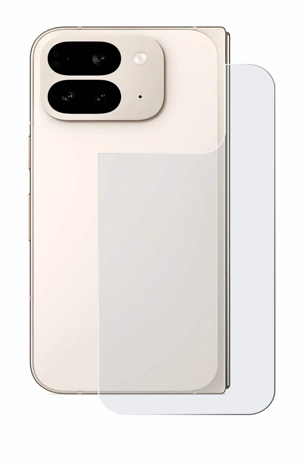 Imagen del dispositivo Google Pixel 9 Pro Fold (Trasero) con una amplia variedad de protectores de pantalla.